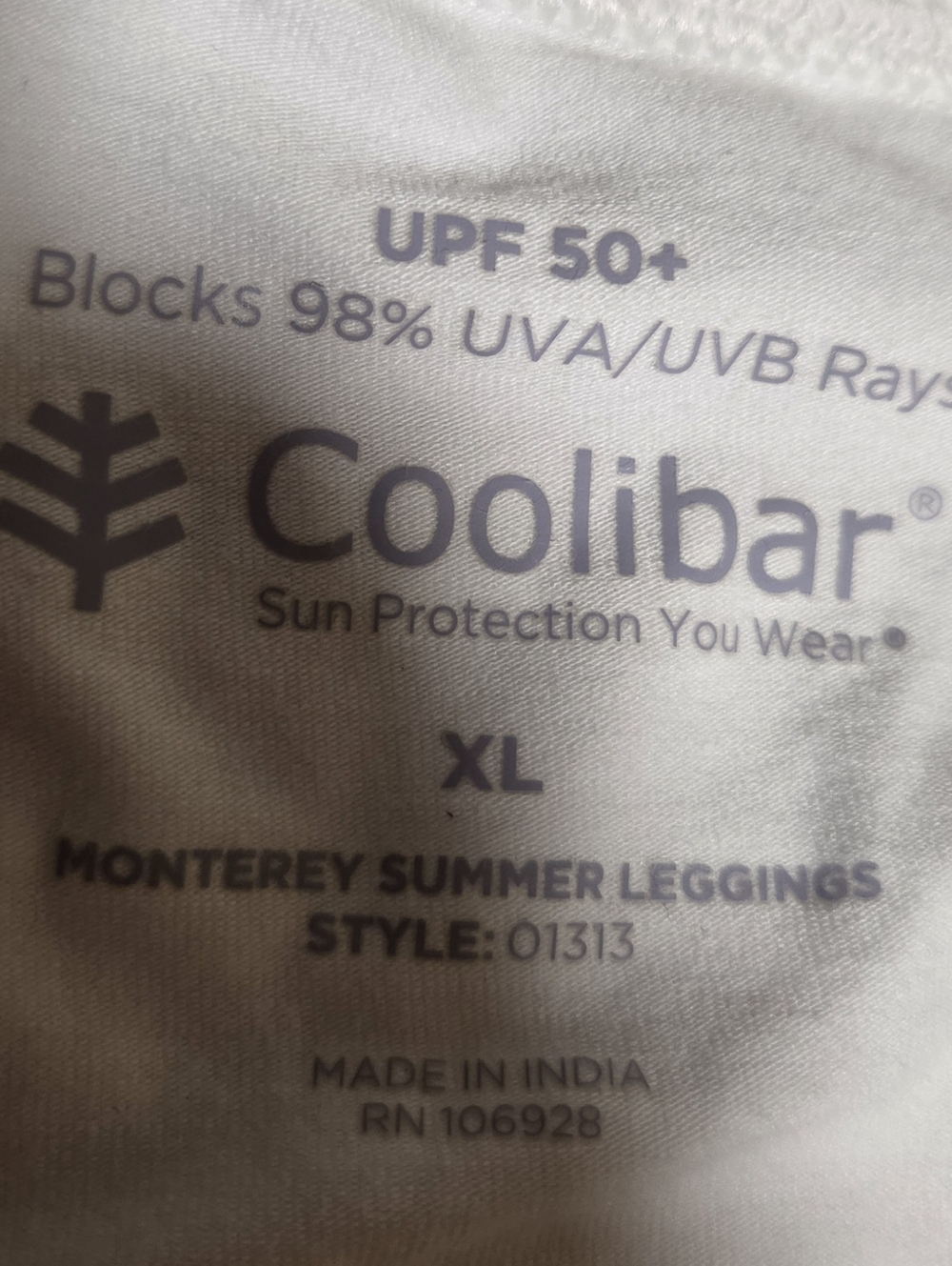 Coolibar Monterey Summer Leggings Style 01313 White Pants Women's XL UPF50+ Sun - Picture 4 of 9